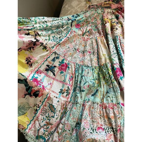 HEMANT & NANDITA Teien Floral empire waist maxi Cotton Dress xs nwt - Picture 12 of 15